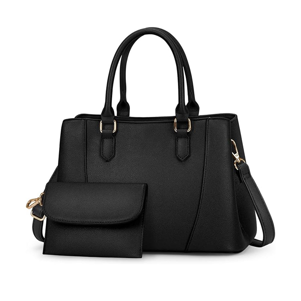 ２WAYトートバッグ 高見え PUレザー ハンドバッグ エレガンス スクエア型 ビットパーツ レディース